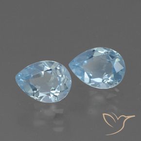 Gemas de Topacio Azul Cielo natural de 1.58 ct, En forma de pera, VVS-VS
