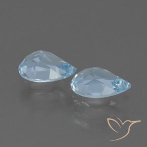 Gemas de Topacio Azul Cielo natural de 1.58 ct, En forma de pera, VVS-VS