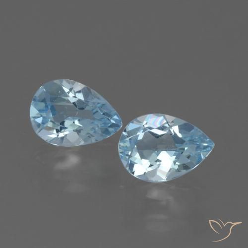1.58ctw Natural Azul Cielo Topacio, En forma de pera, VVS-VS