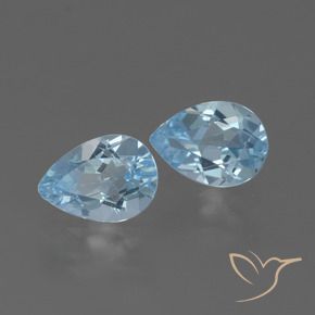 Gemas de Topacio Azul Cielo natural de 1.58 ct, En forma de pera, VVS-VS