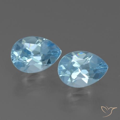 1.72ctw Natural Azul Suizo Topacio, En forma de pera, VVS-VS