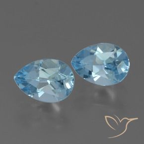 Gemas de Topacio Azul Suizo natural de 1.72 ct, En forma de pera, VVS-VS