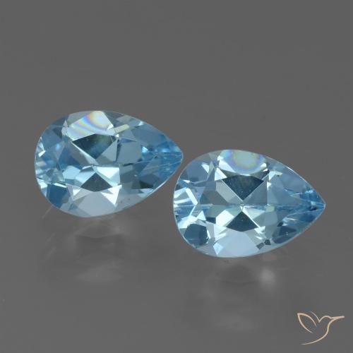 1.77ctw Natural Azul Suizo Topacio, En forma de pera, VVS-VS
