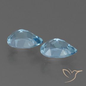 Gemas de Topacio Azul Suizo natural de 1.77 ct, En forma de pera, VVS-VS