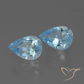 Gemas de Topacio Azul Cielo natural de 1.55 ct, En forma de pera, VVS-VS