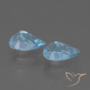 Gemas de Topacio Azul Cielo natural de 1.55 ct, En forma de pera, VVS-VS