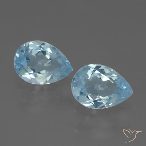 1.72ctw Natural Azul Cielo Topacio, En forma de pera, VVS-VS