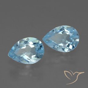 Gemas de Topacio Azul Cielo natural de 1.72 ct, En forma de pera, VVS-VS