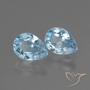 Gemas de Topacio Azul Cielo natural de 1.79 ct, En forma de pera, VVS-VS