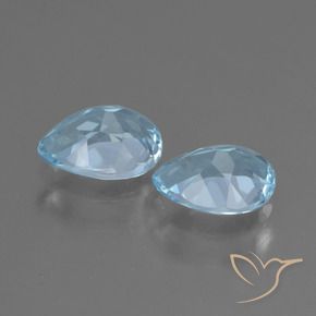 Gemas de Topacio Azul Cielo natural de 1.79 ct, En forma de pera, VVS-VS
