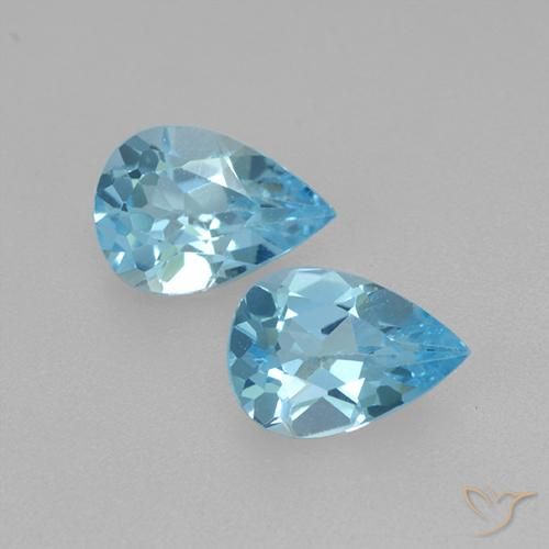 1.55ctw Natural Azul Suizo Topacio, En forma de pera, VVS-VS