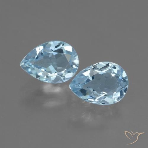 1.67ctw Natural Azul Cielo Topacio, En forma de pera, VVS-VS