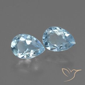 Gemas de Topacio Azul Cielo natural de 1.67 ct, En forma de pera, VVS-VS