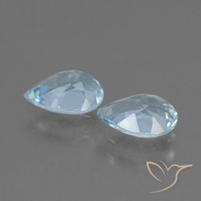 Gemas de Topacio Azul Cielo natural de 1.67 ct, En forma de pera, VVS-VS