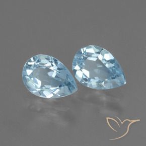 Gemas de Topacio Azul Cielo natural de 1.69 ct, En forma de pera, VVS-VS