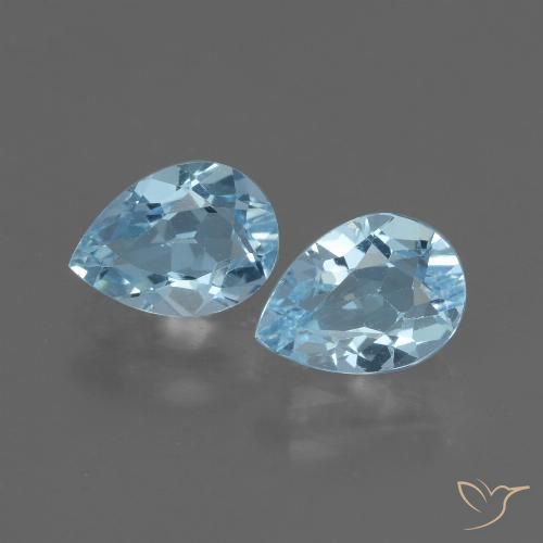 Gemas de topacio azul natural de 1,68 ct, en forma de pera, VVS-VS