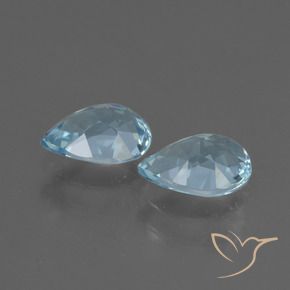 Gemas de topacio azul natural de 1,68 ct, en forma de pera, VVS-VS
