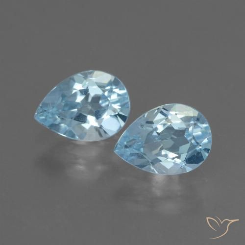 1.66ctw Natural Azul Cielo Topacio, En forma de pera, VVS-VS