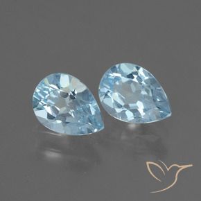Gemas de Topacio Azul Cielo natural de 1.66 ct, En forma de pera, VVS-VS