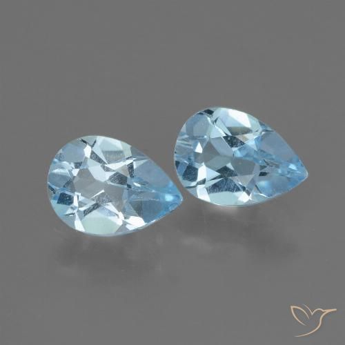 1.49ctw Natural Azul Cielo Topacio, En forma de pera, VVS-VS