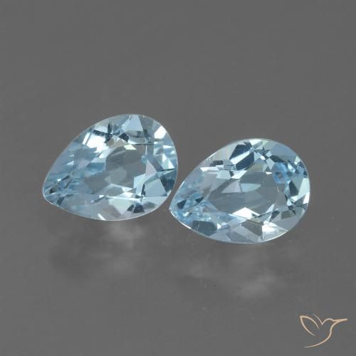 1.68ctw Natural Azul Cielo Topacio, En forma de pera, VVS-VS