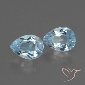 Gemas de Topacio Azul Cielo natural de 1.68 ct, En forma de pera, VVS-VS