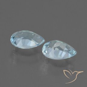 Gemas de Topacio Azul Cielo natural de 1.68 ct, En forma de pera, VVS-VS