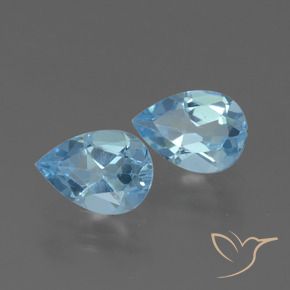 Gemas de Topacio Azul Suizo natural de 1.57 ct, En forma de pera, VVS-VS