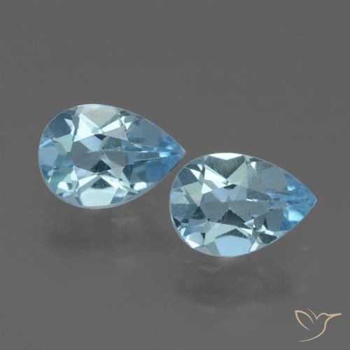 1.60ctw Natural Azul Cielo Topacio, En forma de pera, VVS-VS