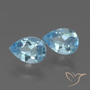 Gemas de Topacio Azul Cielo natural de 1.60 ct, En forma de pera, VVS-VS