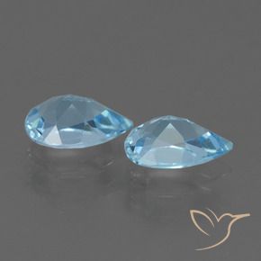 Gemas de Topacio Azul Cielo natural de 1.60 ct, En forma de pera, VVS-VS