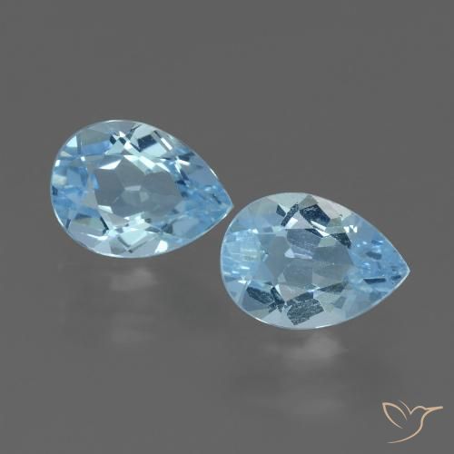 1.75ctw Natural Azul Cielo Topacio, En forma de pera, VVS-VS