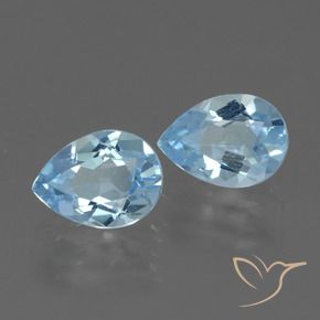 Gemas de Topacio Azul Cielo natural de 1.75 ct, En forma de pera, VVS-VS