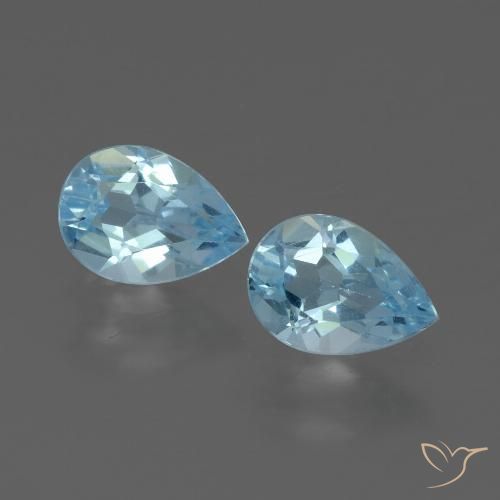 1.60ctw Natural Azul Cielo Topacio, En forma de pera, VVS-VS