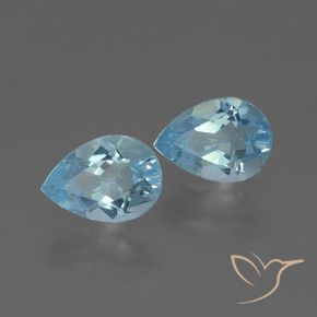 Gemas de Topacio Azul Cielo natural de 1.60 ct, En forma de pera, VVS-VS