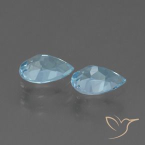 Gemas de Topacio Azul Cielo natural de 1.60 ct, En forma de pera, VVS-VS