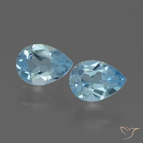 1.65ctw Natural Azul Cielo Topacio, En forma de pera, VVS-VS