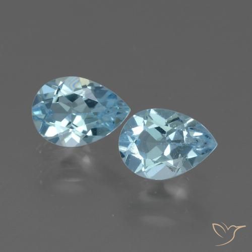1.65ctw Natural Azul Cielo Topacio, En forma de pera, VVS-VS