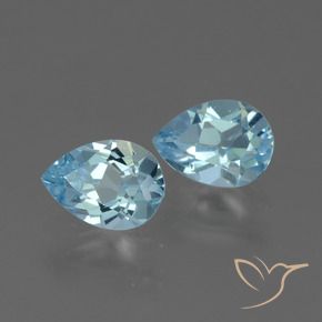 Gemas de Topacio Azul Cielo natural de 1.65 ct, En forma de pera, VVS-VS