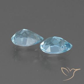 Gemas de Topacio Azul Cielo natural de 1.65 ct, En forma de pera, VVS-VS