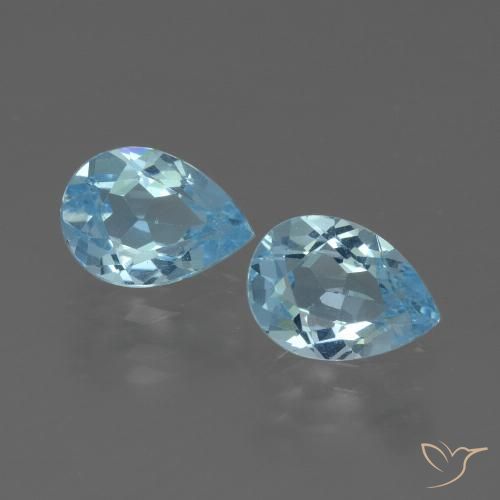 1.72ctw Natural Azul Cielo Topacio, En forma de pera, VVS-VS