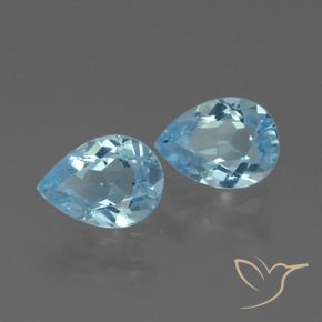 Gemas de Topacio Azul Cielo natural de 1.72 ct, En forma de pera, VVS-VS