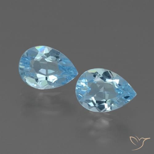 1.65ctw Natural Azul Suizo Topacio, En forma de pera, VVS-VS