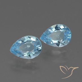 Gemas de Topacio Azul Suizo natural de 1.65 ct, En forma de pera, VVS-VS
