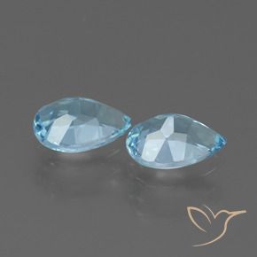 Gemas de Topacio Azul Suizo natural de 1.65 ct, En forma de pera, VVS-VS