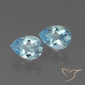 Gemas de Topacio Azul Cielo natural de 1.53 ct, En forma de pera, VVS-VS