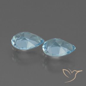 Gemas de Topacio Azul Cielo natural de 1.53 ct, En forma de pera, VVS-VS