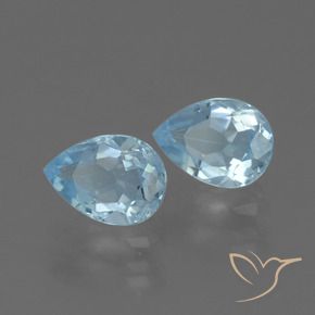 Gemas de Topacio Azul Cielo natural de 1.72 ct, En forma de pera, VVS-VS
