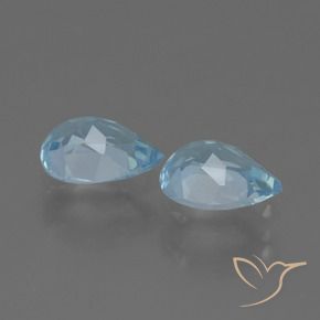 Gemas de Topacio Azul Cielo natural de 1.72 ct, En forma de pera, VVS-VS