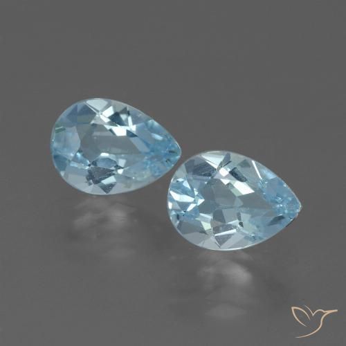 1.66ctw Natural Azul Cielo Topacio, En forma de pera, VVS-VS
